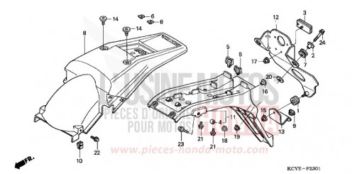 KOTFLUEGEL, HINTEN (ED) XR400R4 de 2004